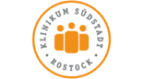 Logo des Klinikums Südstadt Rostock mit drei orangen Figuren im Kreis